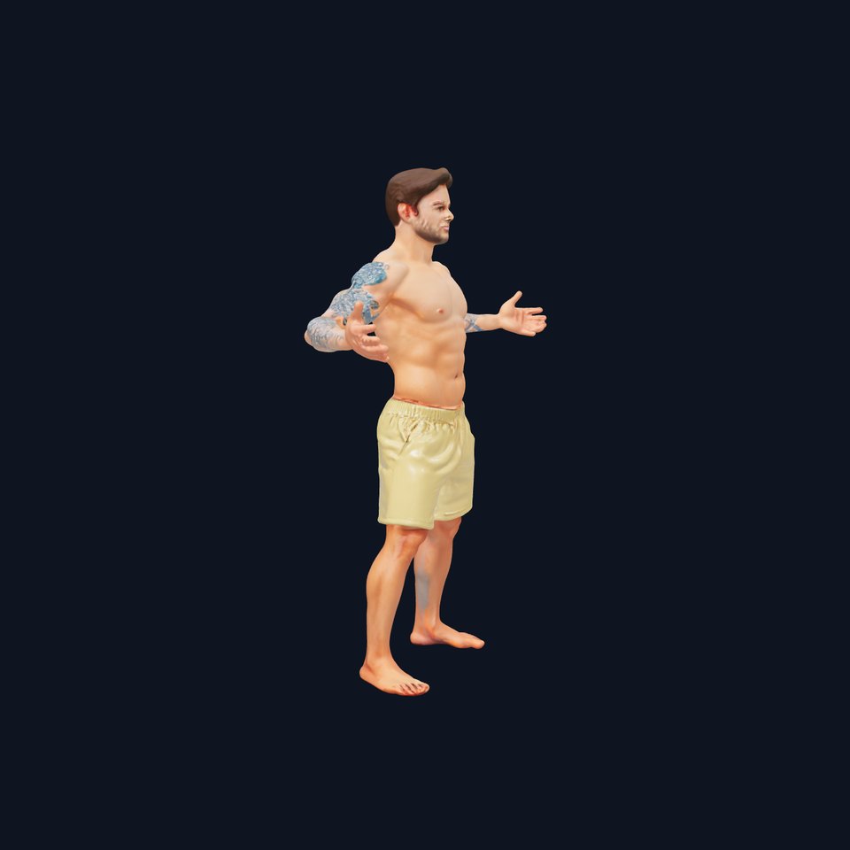 Athletic Male Character Rigged and Animated D Model