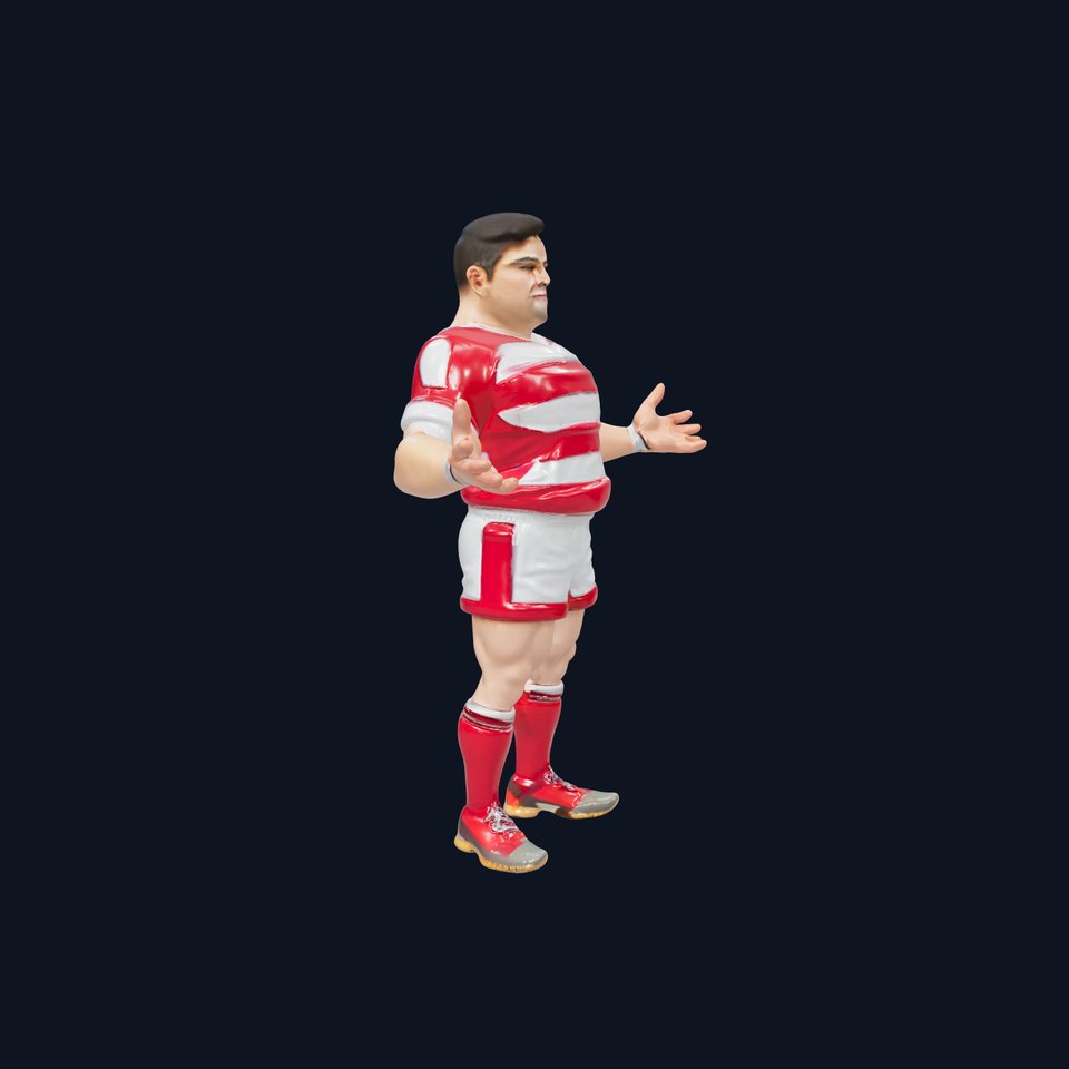 Rugby Player D Character Model Rigged and Animated