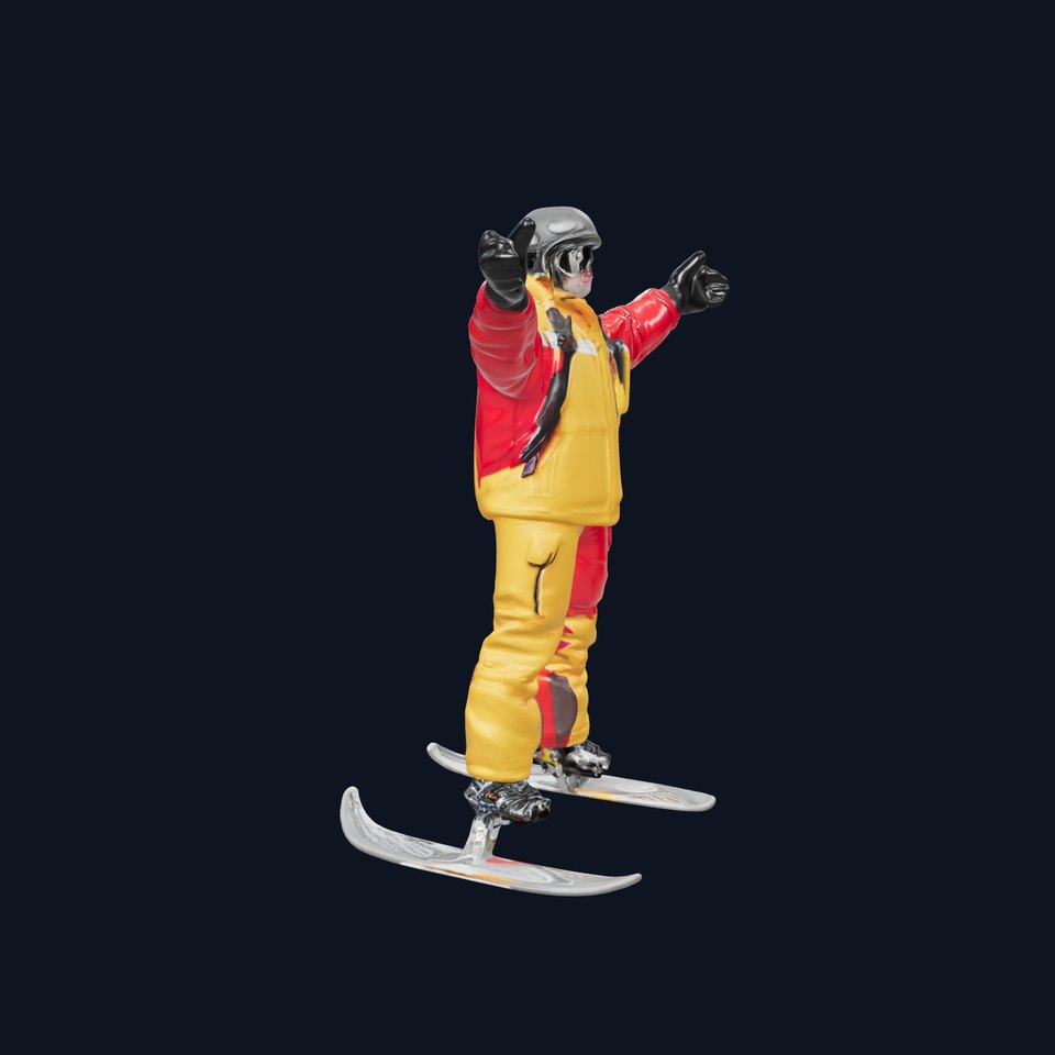 Ski Enthusiast Character Rigged and Animated for Games