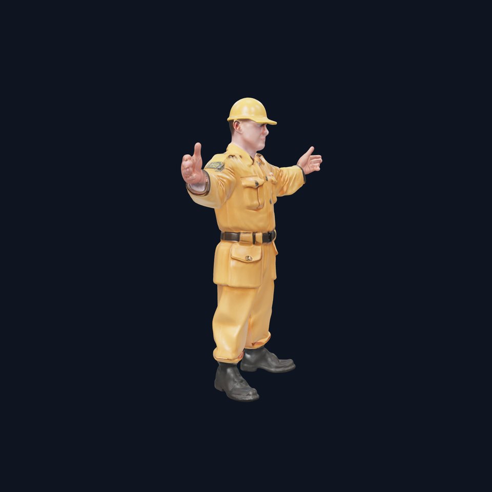 Rigged and Animated Construction Worker Character Model