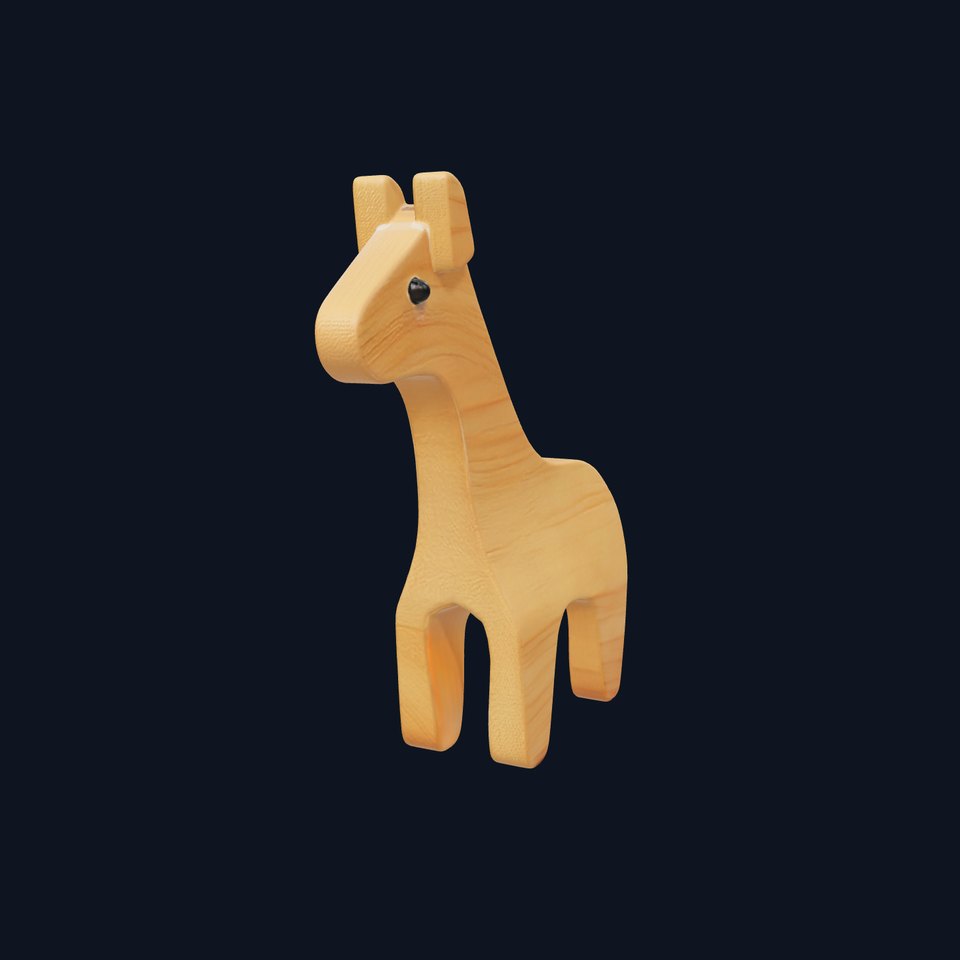 Wooden Giraffe Toy D Model Pack