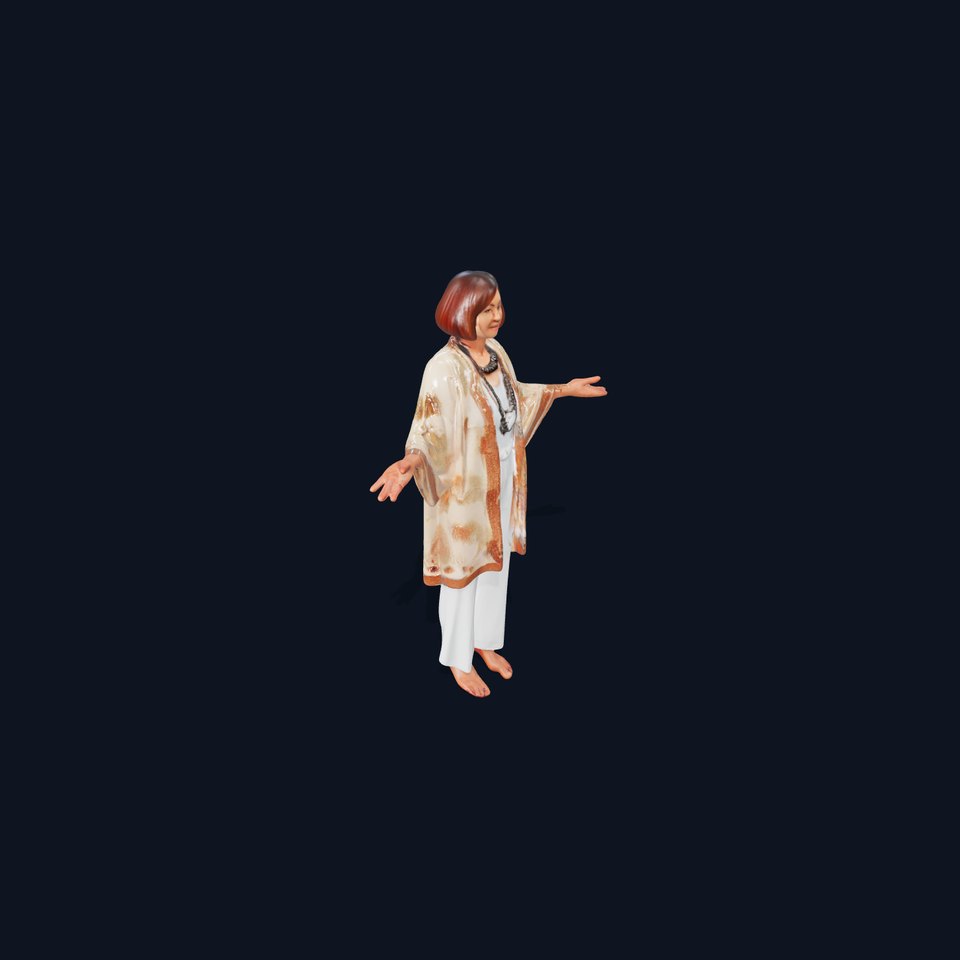 Elegant Elderly Woman Character Model Rigged and Animated