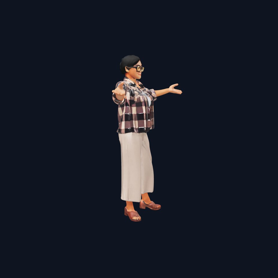 Casual Outfit Female Character Rigged and Animated