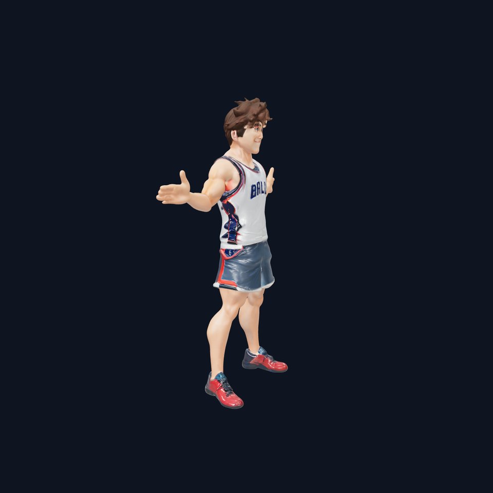 Rigged and Animated D Basketball Player Character Model
