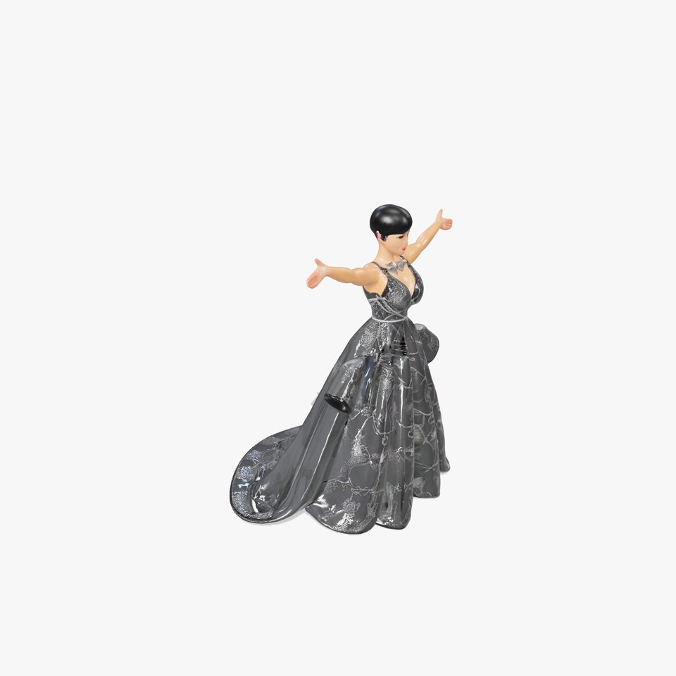 Elegant Evening Gown Character  Rigged and Animated