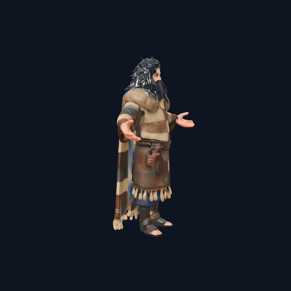 Nomadic Warrior Rigged and Animated D Character Model