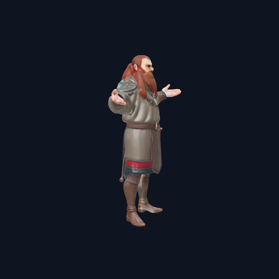 Viking Warrior Rigged and Animated D Character Model