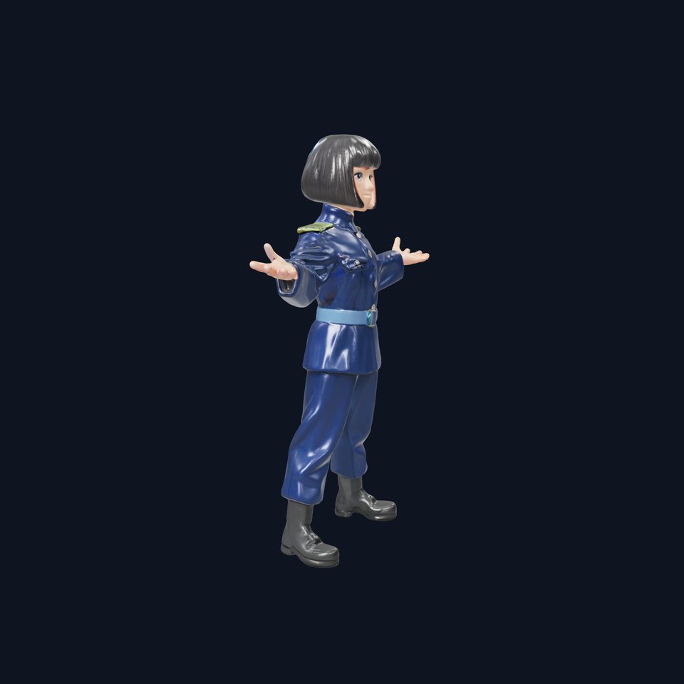 Animated Military Character Rigged and Animated Model