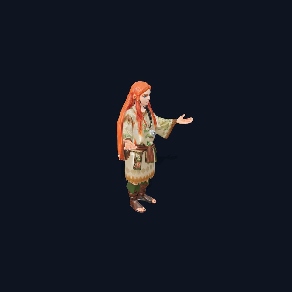 Elven Sage Rigged and Animated Character Model