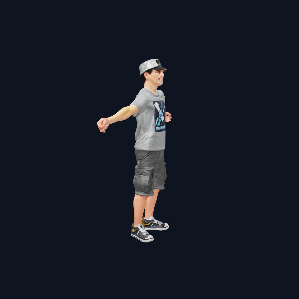 Casual Teen Boy in Cap Rigged and Animated D Character Model