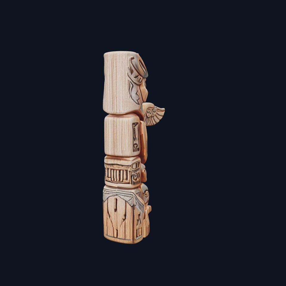 Totem Pole Model Pack with Wooden Texture