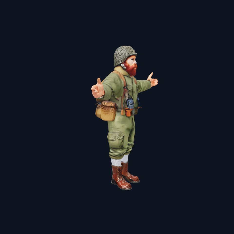World War Soldier Character Model  Rigged and Animated