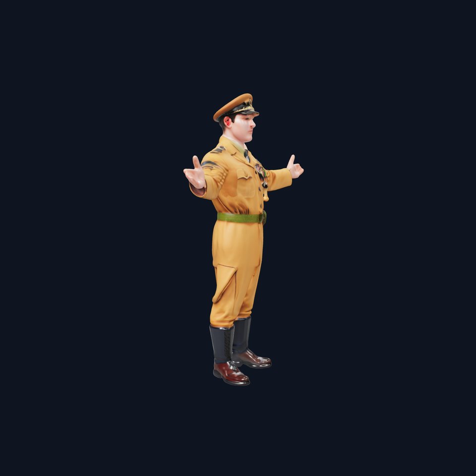 Military Officer Character Rigged and Animated for Realistic Games