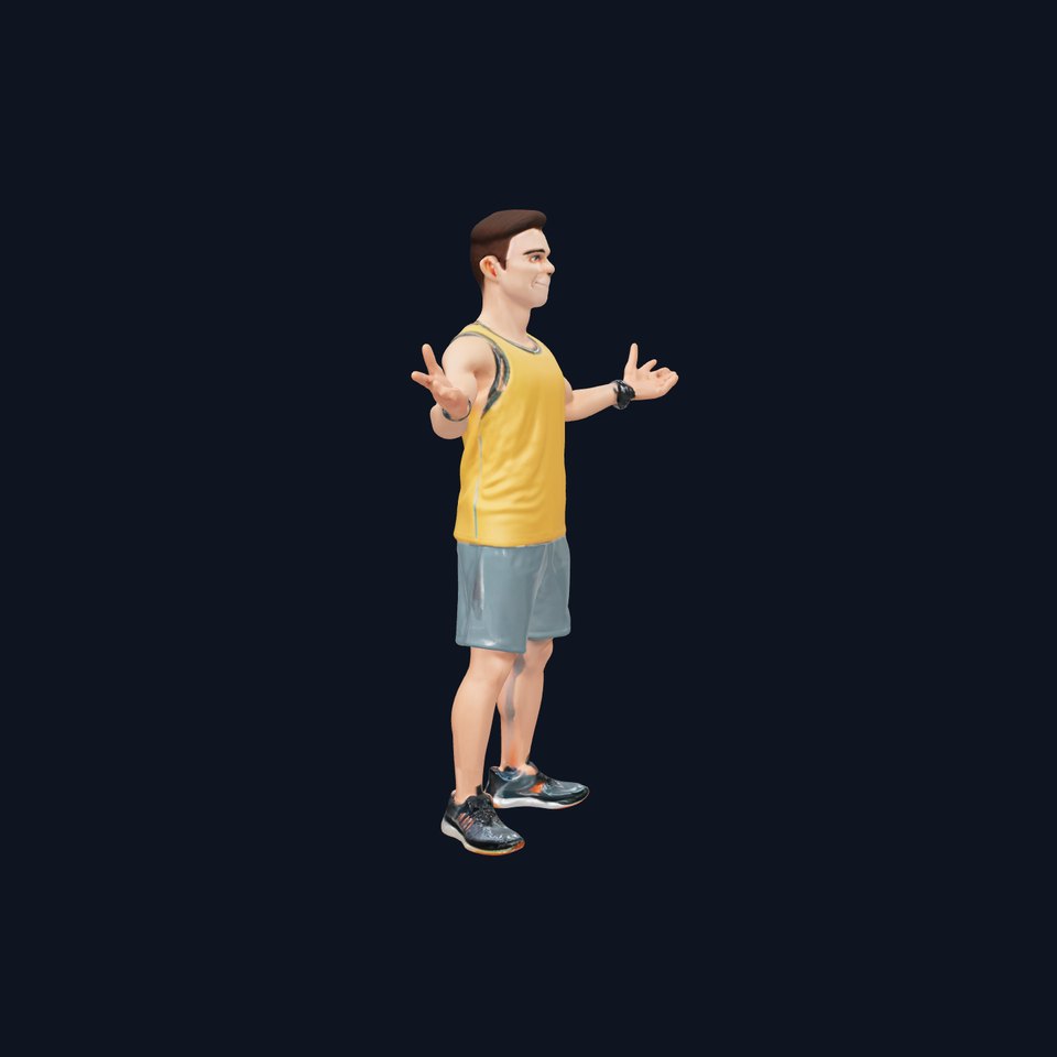 Casual Athletic Man Rigged and Animated D Model