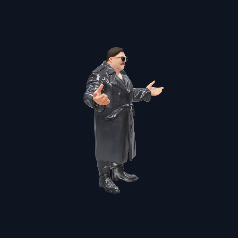 Mysterious Detective Rigged and Animated Character Model