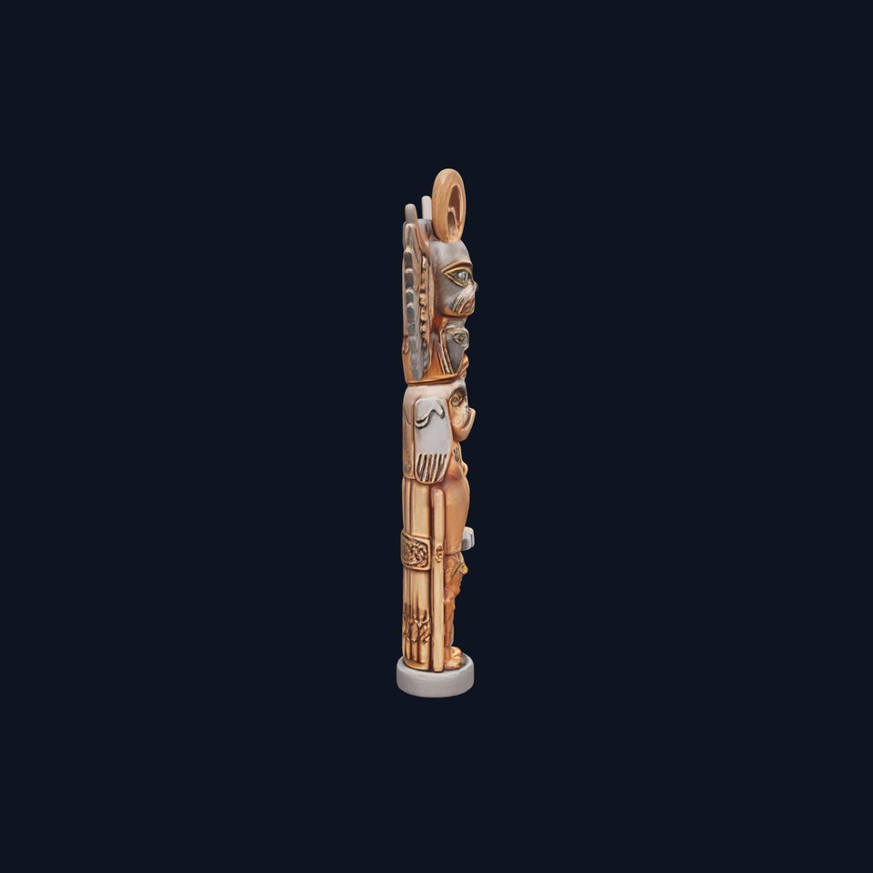 Wooden Totem Pole Model Pack with Intricate Carvings