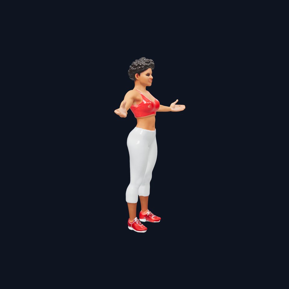 Athletic Female Character Model Rigged and Animated