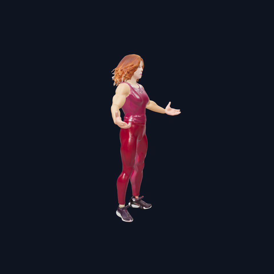 Athletic Female Rigged and Animated Character Model