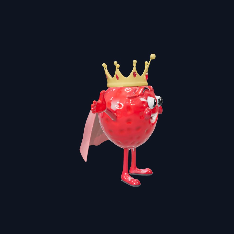 Berry King Character Model  Rigged and Animated