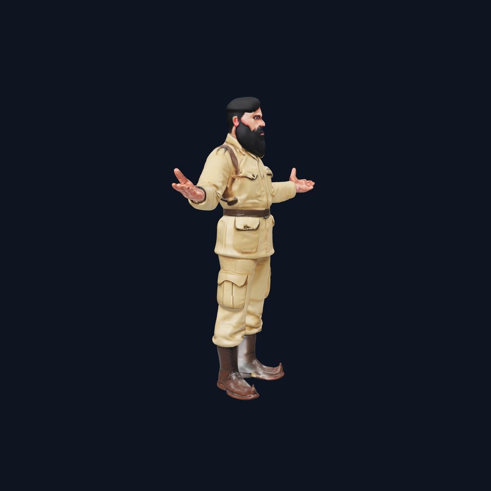 Military Officer Model Rigged and Animated