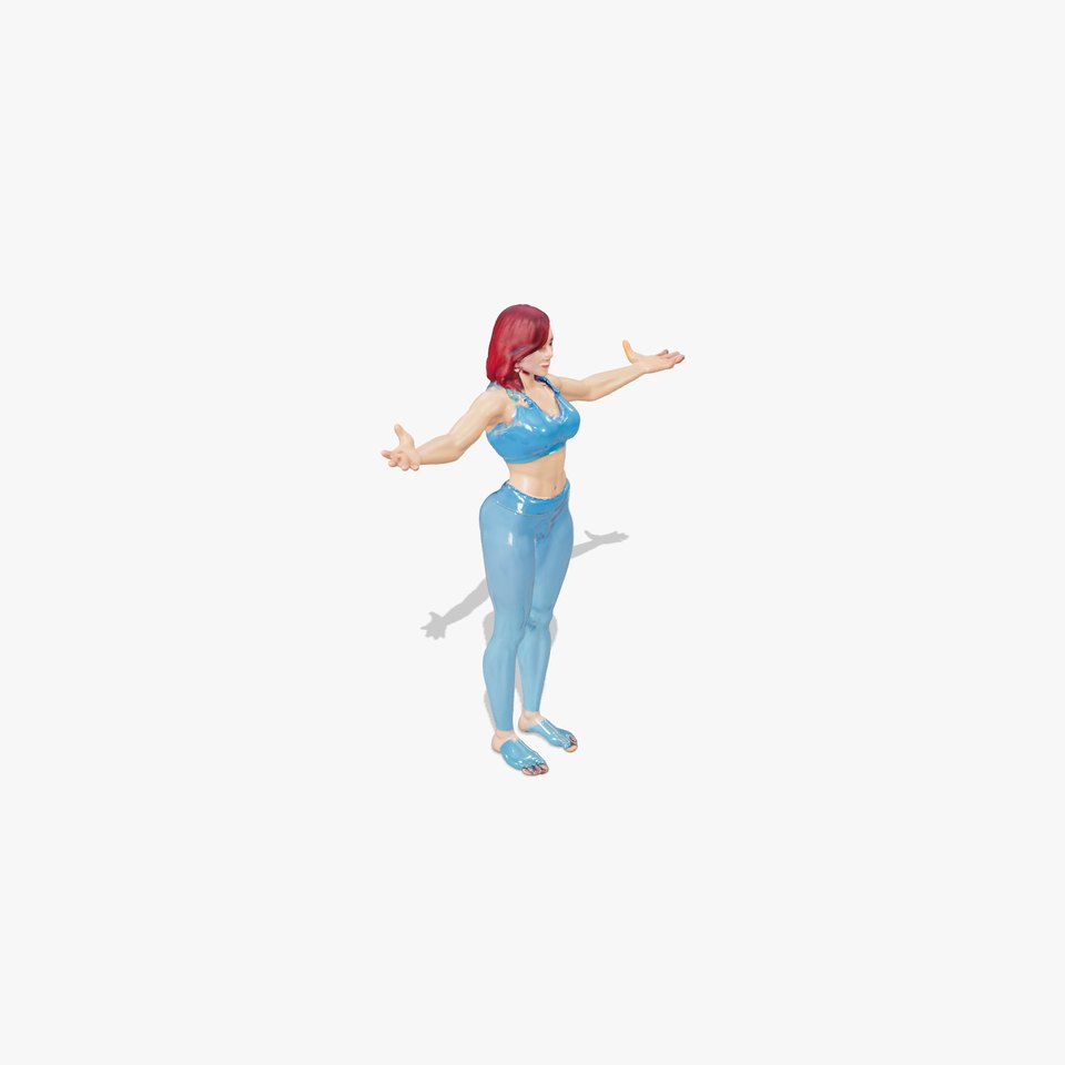 Fitness Enthusiast D Character Model  Rigged and Animated