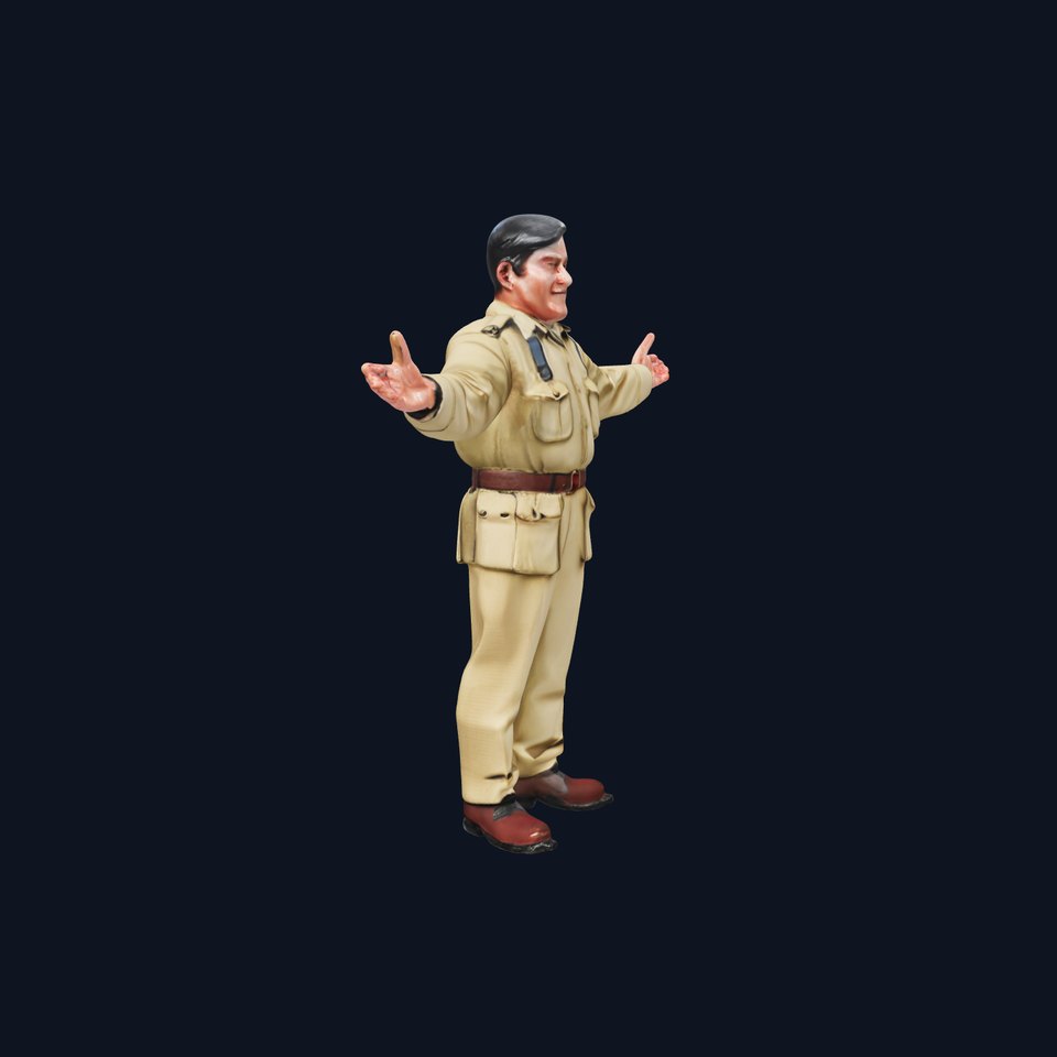 Uniformed Officer D Character Model Rigged and Animated