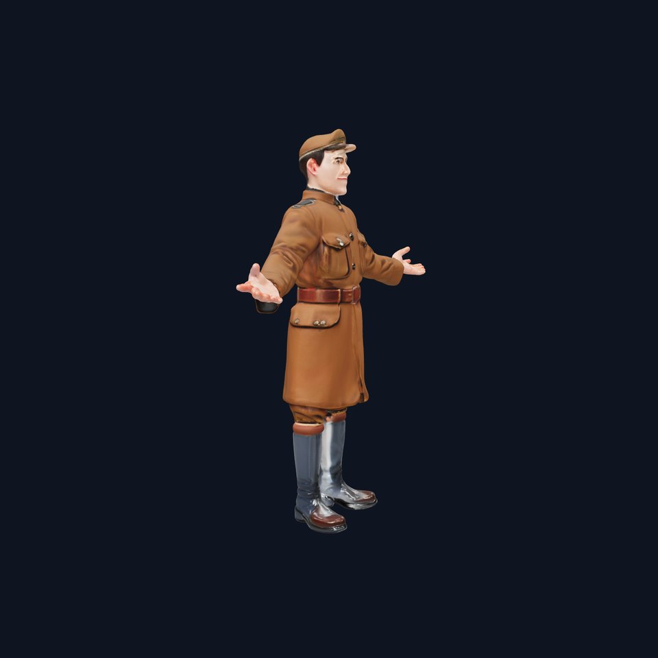 World War Soldier Rigged and Animated D Model