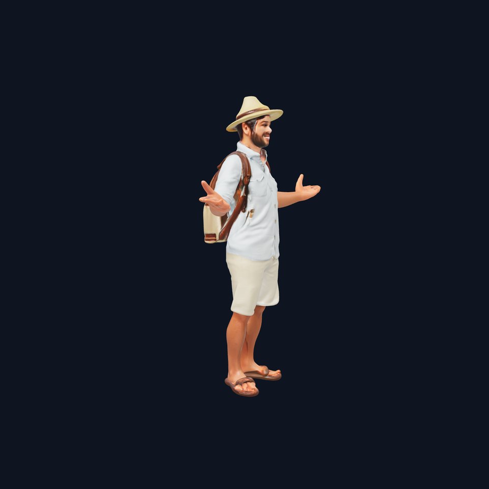 Casual Explorer Character Model Rigged and Animated