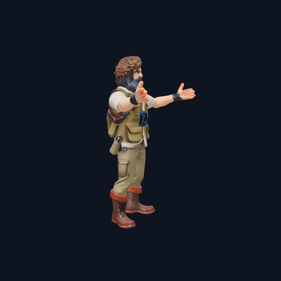 Explorer Character Rigged and Animated D Model with Detailed Features