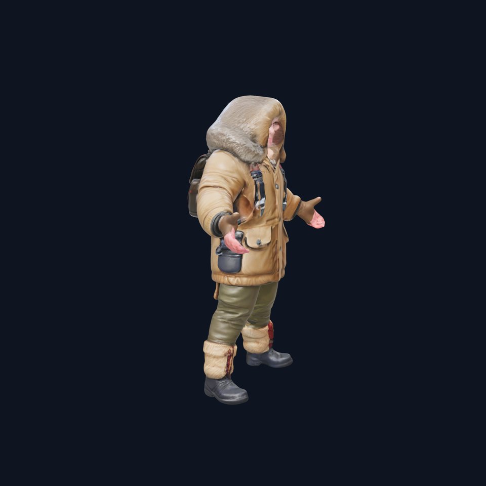 Arctic Explorer Rigged and Animated Character Model
