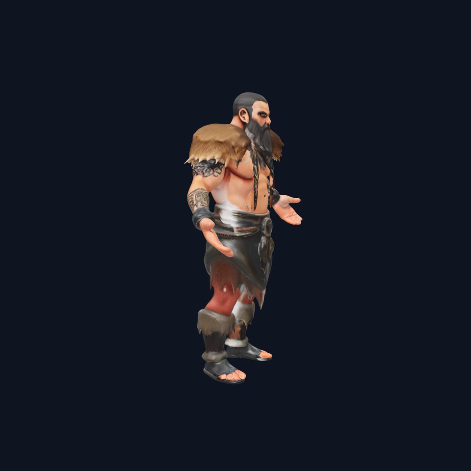 Viking Warrior Rigged and Animated D Character Model