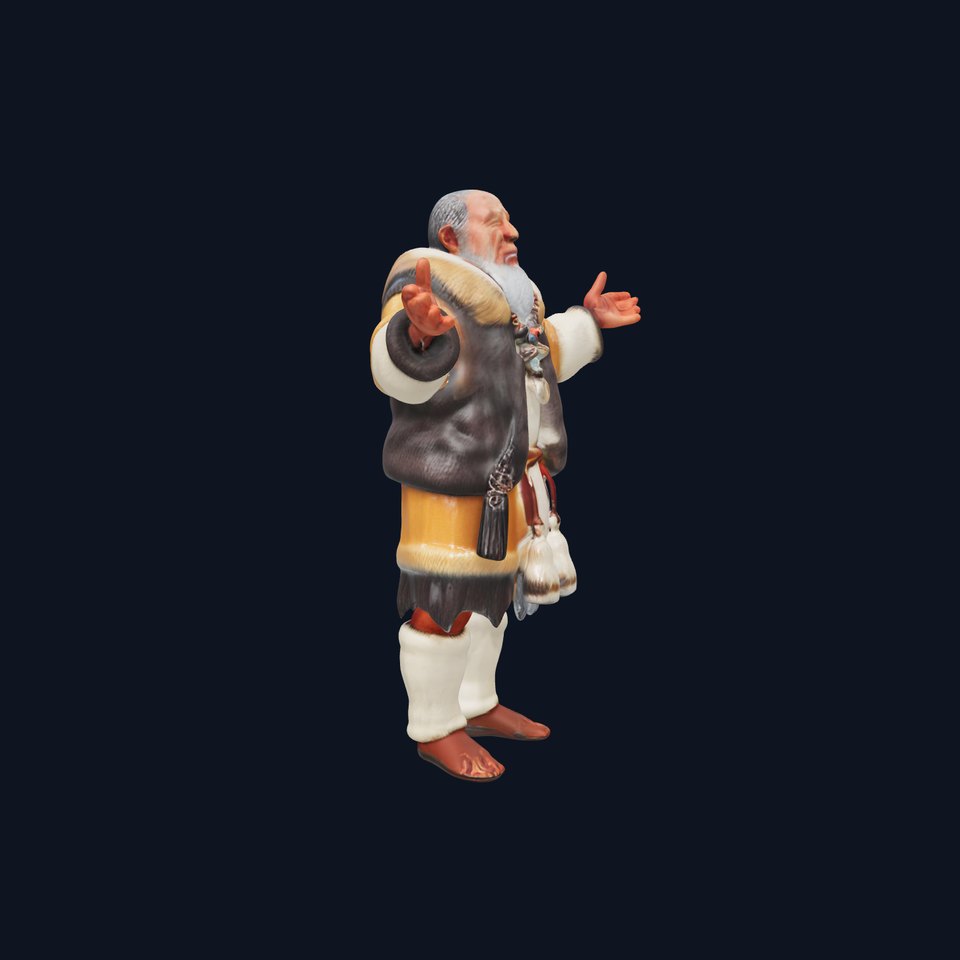 Elderly Shaman Rigged and Animated D Character Model