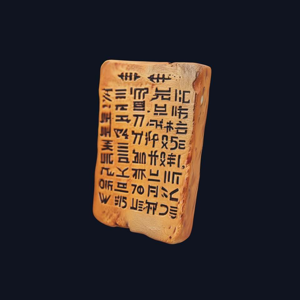 Ancient Stone Tablet with Inscriptions Model Pack