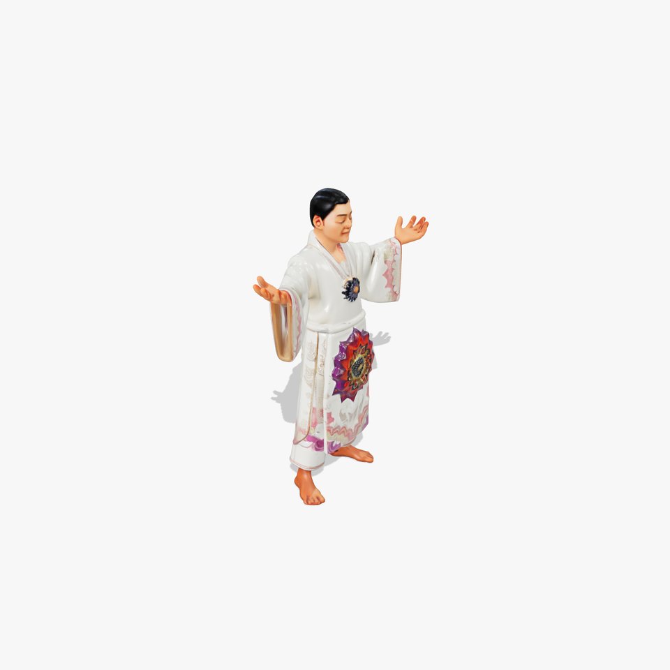 Serene Monk Character Model Rigged and Animated