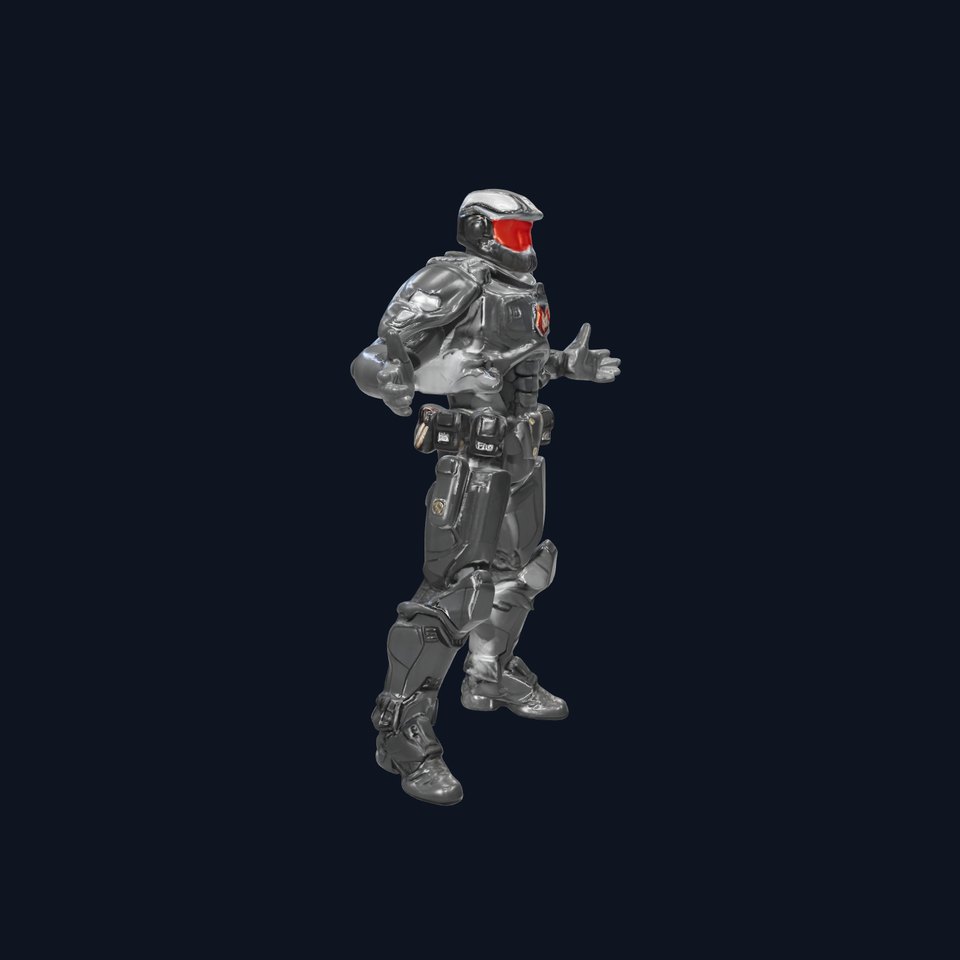 Futuristic Armored Soldier Rigged and Animated D Model