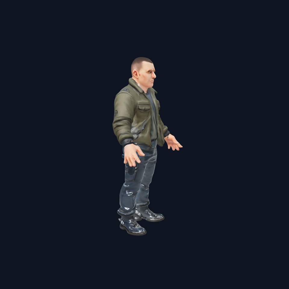 Military Operative Rigged and Animated D Character Model