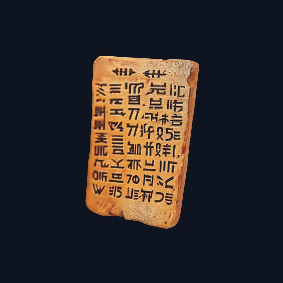 Ancient Clay Tablet Model Pack with Engravings