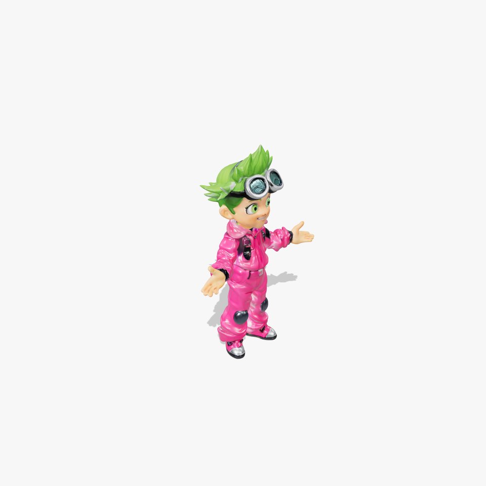 Energetic Greenhaired Kid Character Rigged and Animated