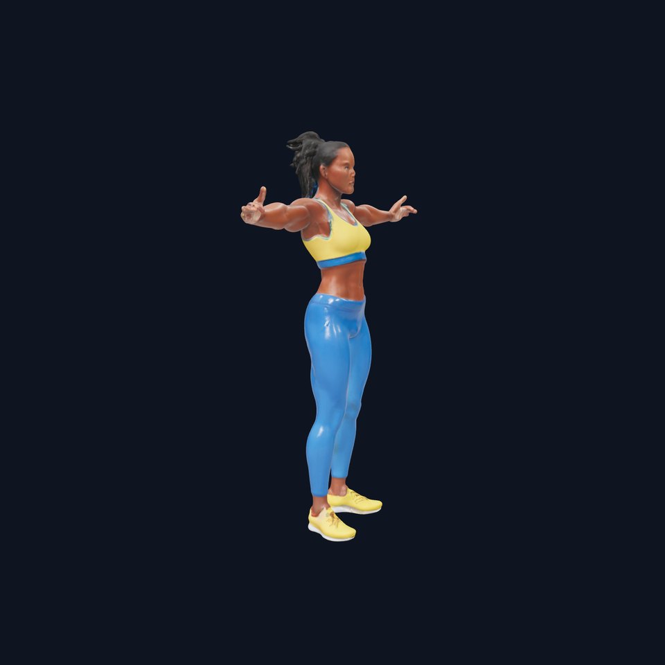 Athletic Female Rigged and Animated Character Model