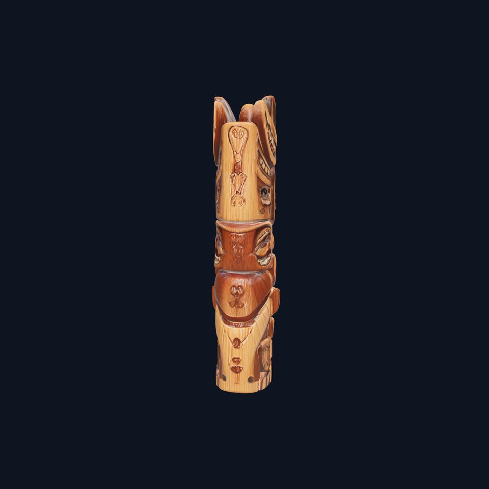 Wooden Totem Pole Model Pack  Detailed Tribal Sculpture