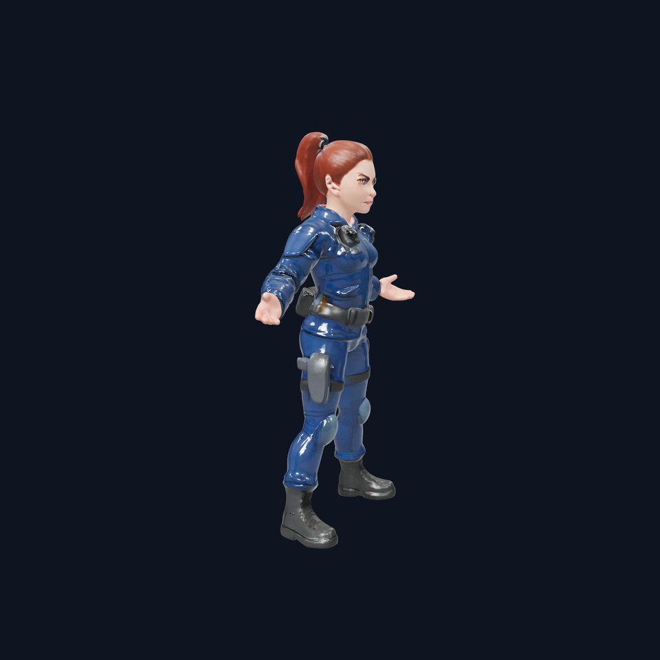Female Tactical Operative Character Model Rigged and Animated