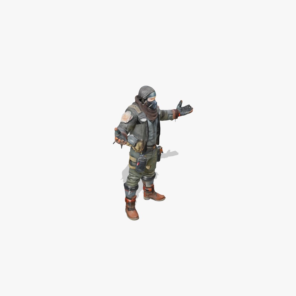 Masked Tactical Operative  Rigged and Animated