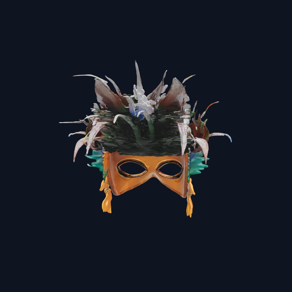 Elegant Peacock Feather Mask D Model Pack