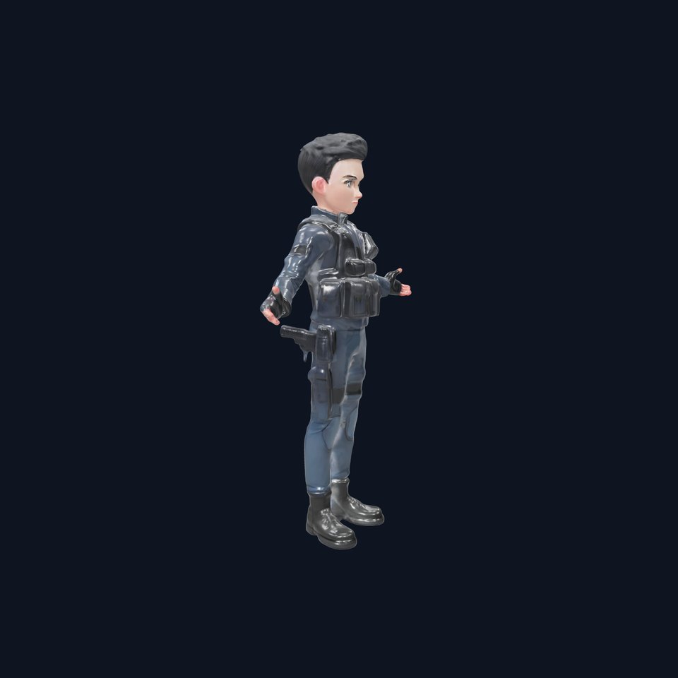 Elite Tactical Operative D Character Model Rigged and Animated