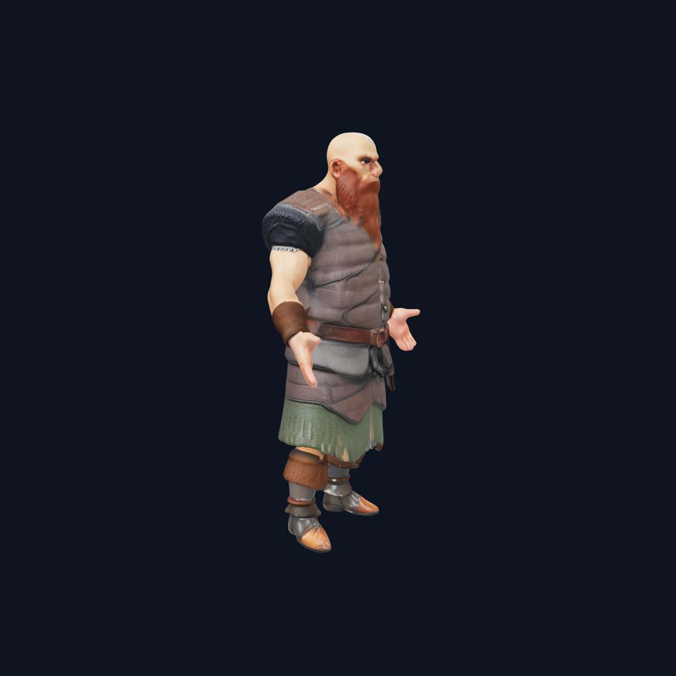 Viking Warrior Character Model  Rigged and Animated
