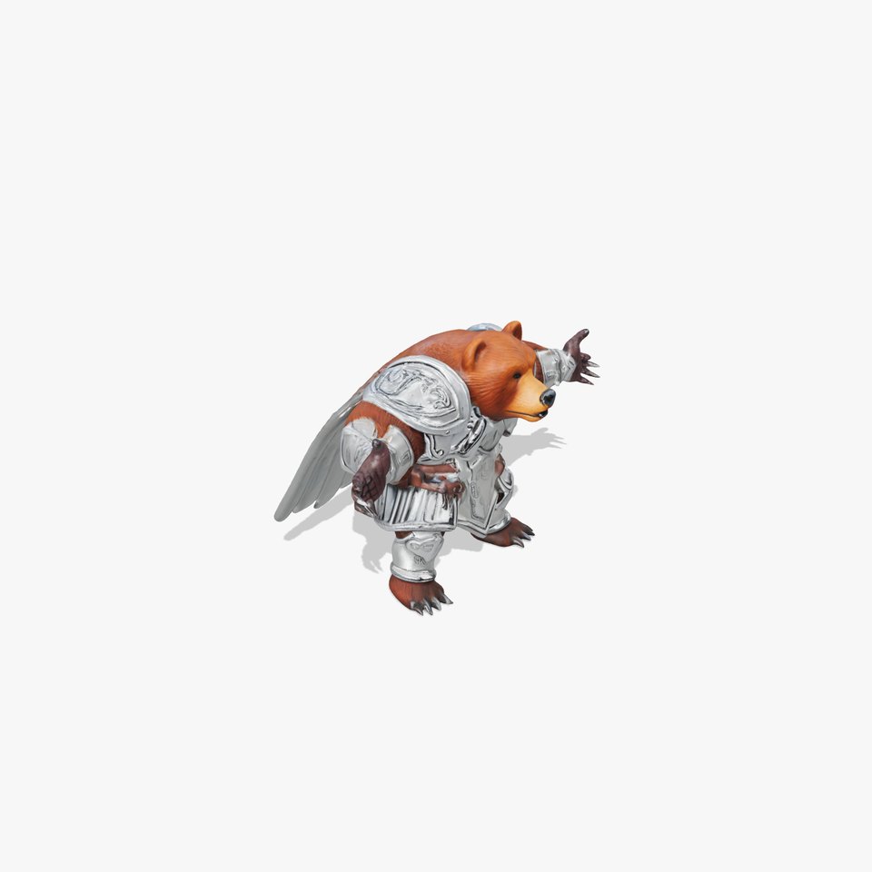 Brave Armored Bear Character  Rigged and Animated