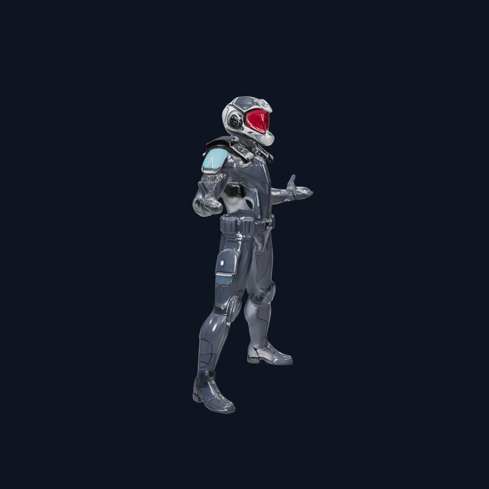 Futuristic Armored Soldier Rigged and Animated