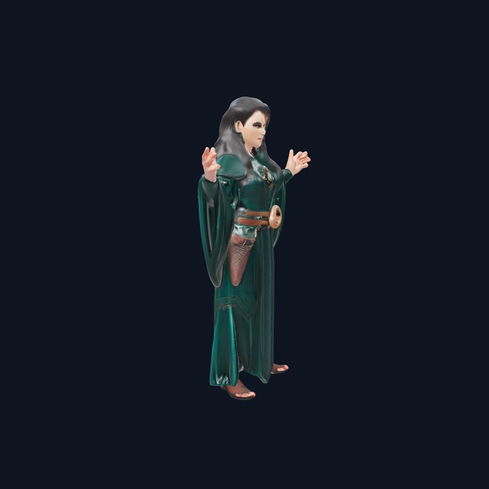 Mystic Sorceress Character Rigged and Animated D Model
