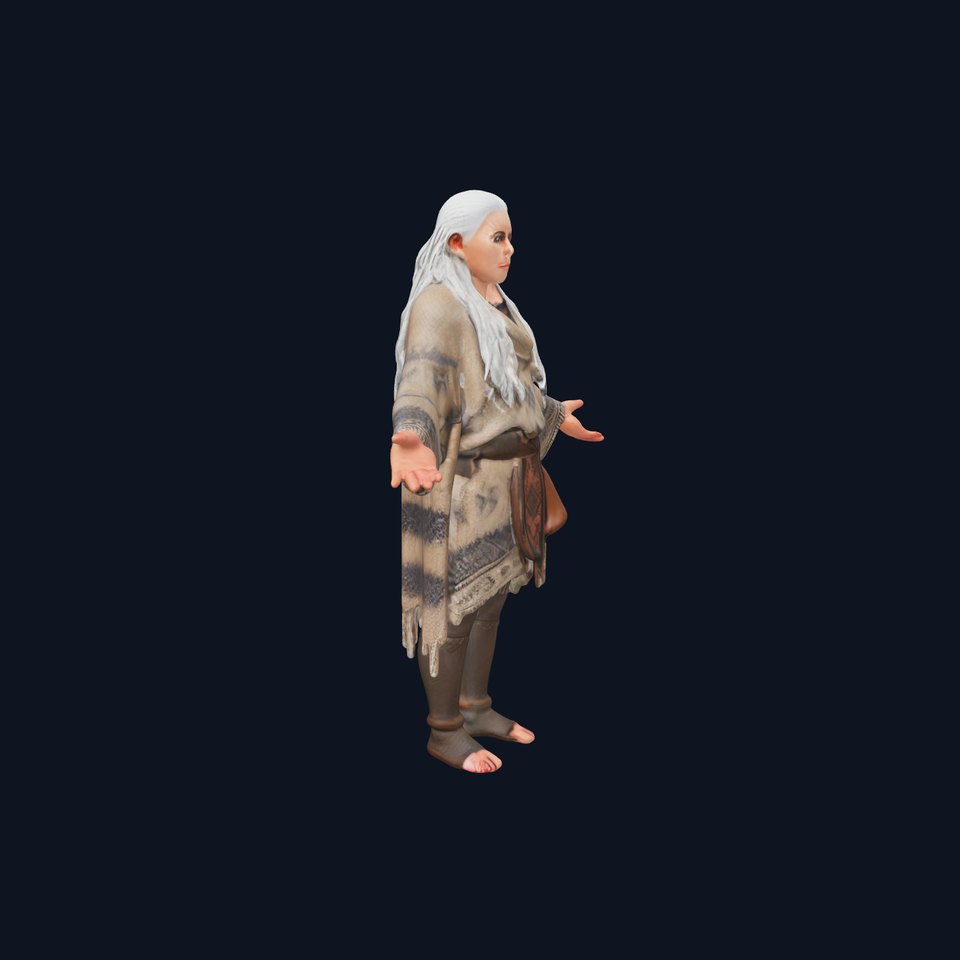 Ancient Tribal Elder Character Rigged and Animated D Model