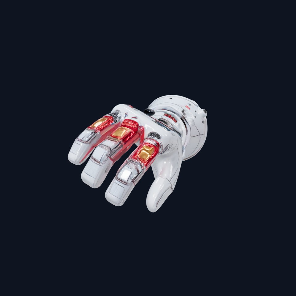Futuristic Robotic Glove Model Pack with LED Lighting